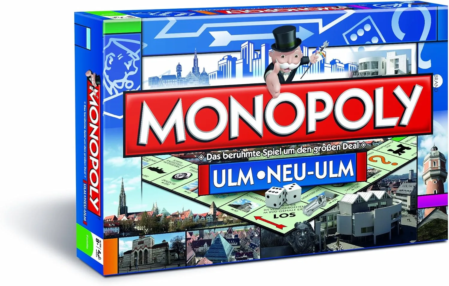 Winning Moves Monopoly ULM/Neu-ULM Edition - Monopoly Städte-Edition - Familienspiele Strategie Brettspiele ULM/Neu-ULM - 2+ Spieler ab 8+ Jahren - Deutsch