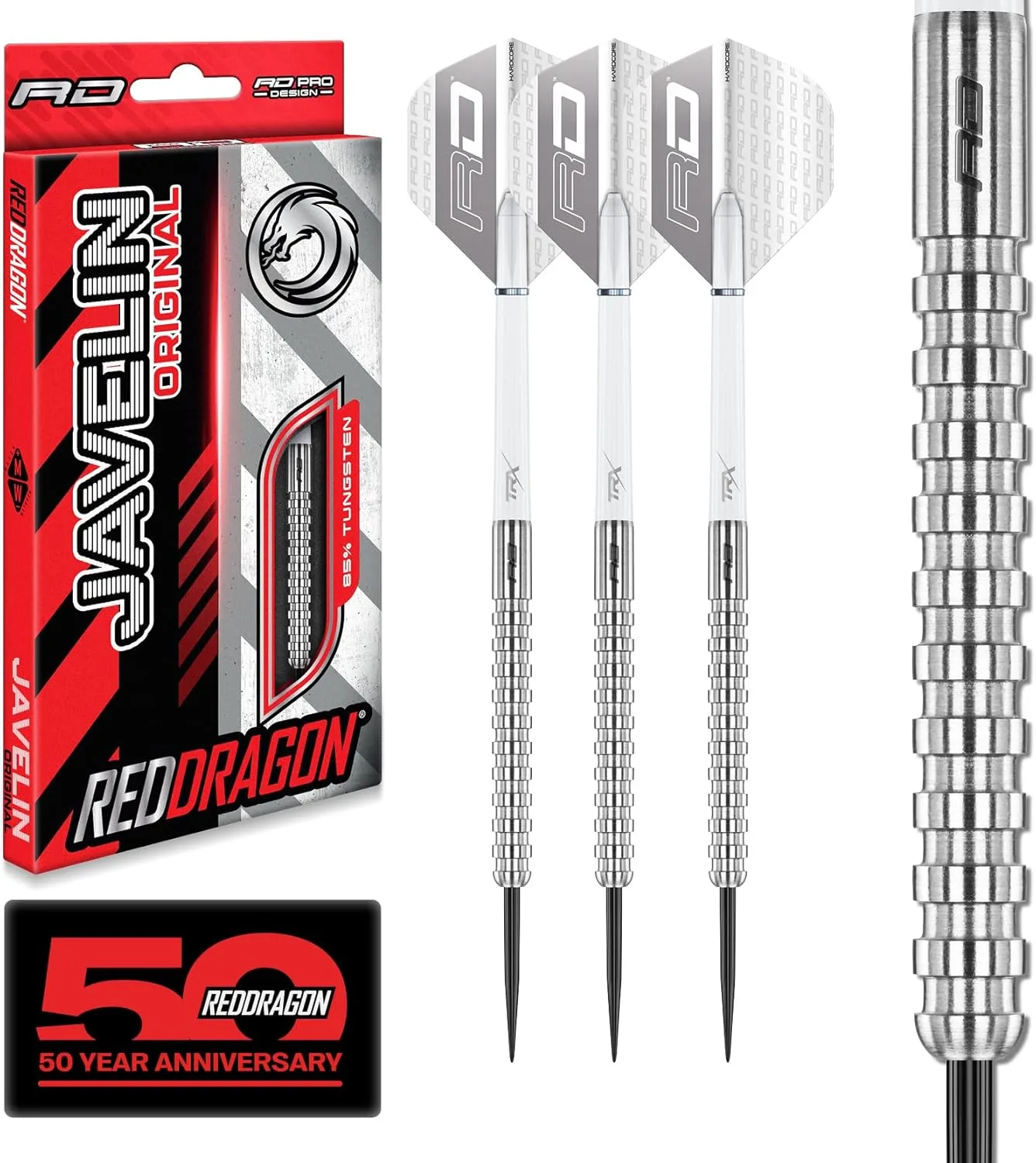 RED DRAGON Darts - Javelin Original Tungsten Darts | Profi Steeldarts mit Metallspitze, Flights & Shafts | Erhältlich in 20g, 22g, 24g, 26g | Präzise, langlebig & perfekt ausbalanciert.