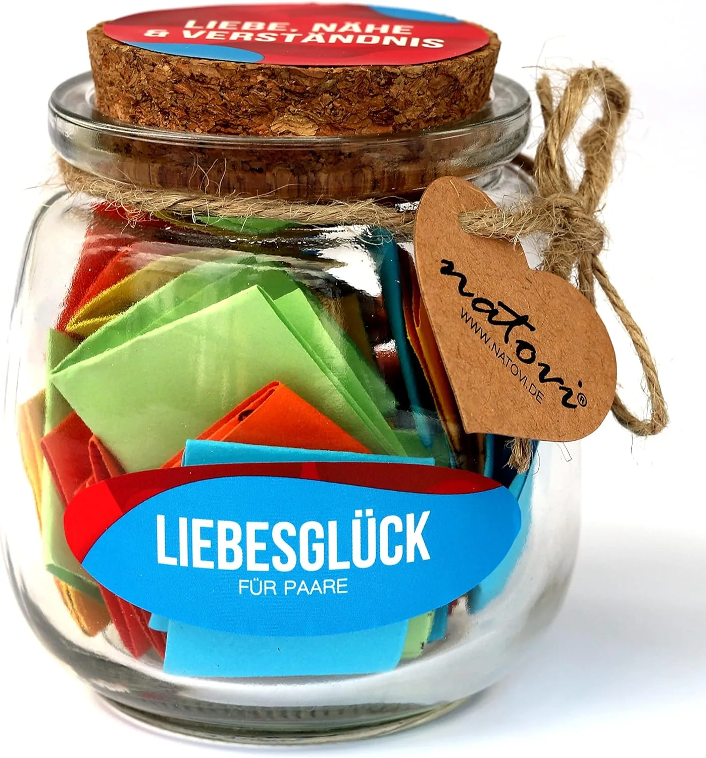 NATOVI® Liebesglück Paar Geschenk zu Weihnachten - 52 Paarzeit Karten - Jahrestag Geschenk für ihn - Pärchen Geschenk für Liebe, Wertschätzung & Zärtlichkeit - Weihnachtsgeschenke