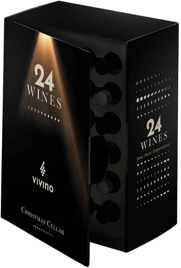 Vivino Adventskalender, „Der Weinkeller von Vivino“, 24 Weine à 40 ml, Weinverkostung, Geschenkidee für Männer und Frauen