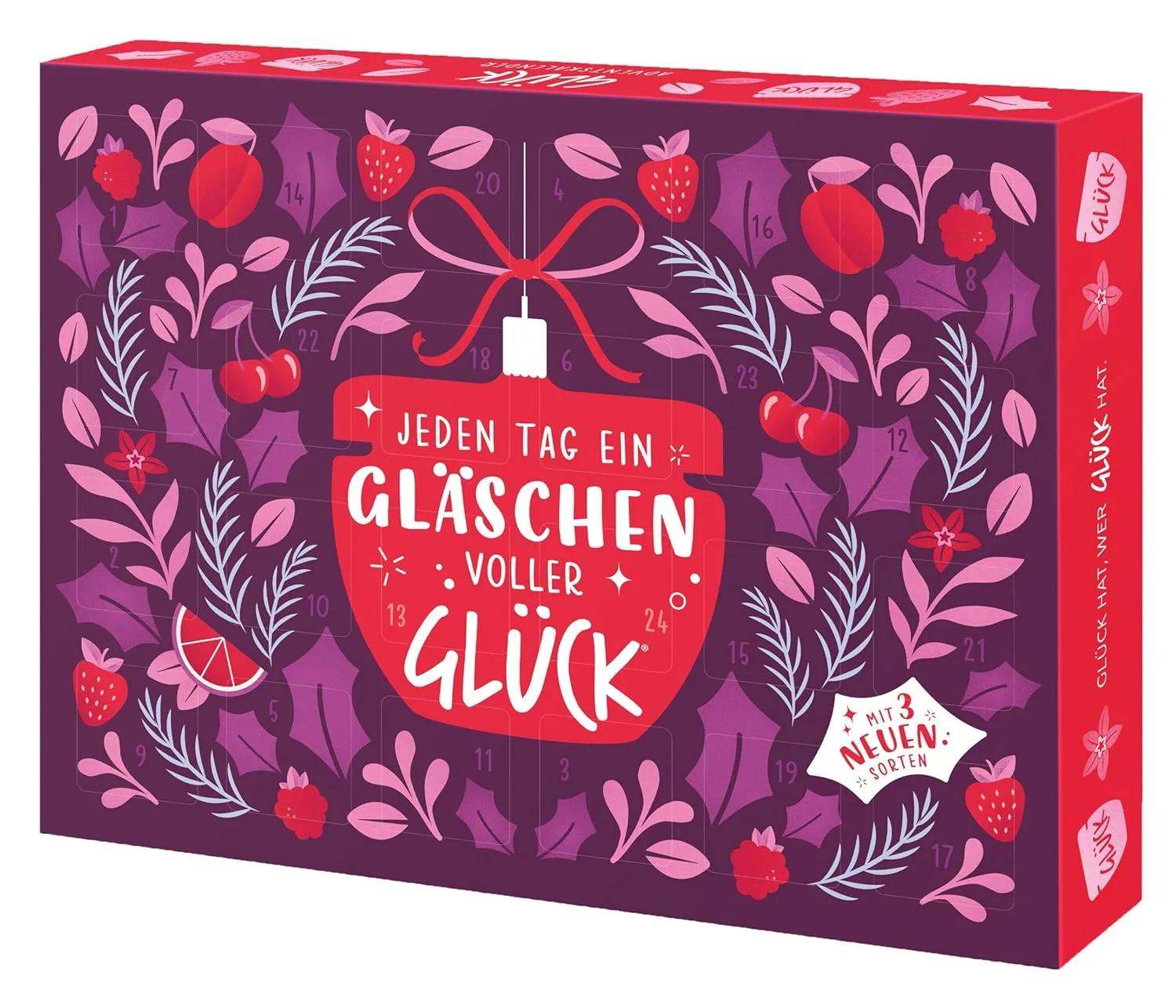 Glück Marmeladen Adventskalender – 24 Mini-Marmeladen & Winterlichen Aufstrichen – Feinkost Geschenkkalender für Frühstück & Geschenkidee – Handgemachter Adventskalender Deutschland