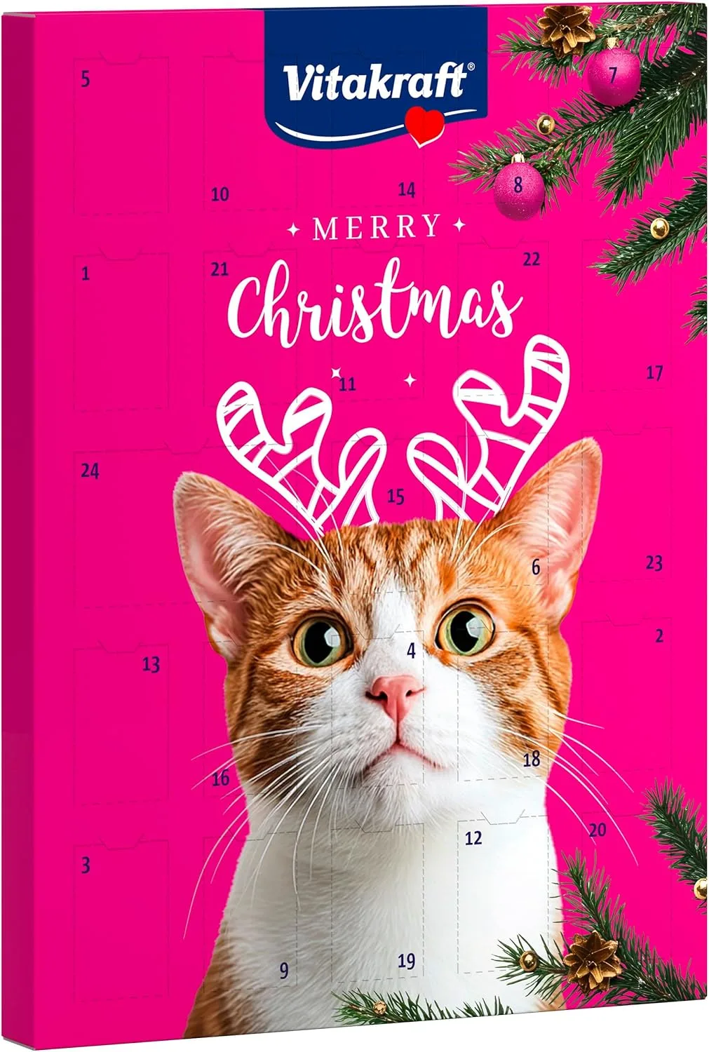 Vitakraft Adventskalender für Katzen, für Weihnachten 2025, liebevoll zusammengestellte Auswahl leckerer Snacks, für die Vorweihnachtszeit, Katzenleckerlis, für alle Altersstufen (1x 363g)