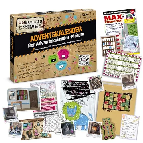 PASMO Unsolved Crime Adventskalender - Escape Game Spielzeug Adventskalender Jungen mit 24 Rätsel, deutsche Sprache - geschenk junge 8 jahre