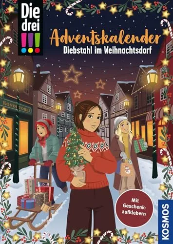Die drei !!!, Diebstahl im Weihnachtsdorf: Adventskalenderbuch mit verschlossenen Seiten, 24 DIY-Lifehacks, Geschenk-Stickern und Weihnachts-Playlist