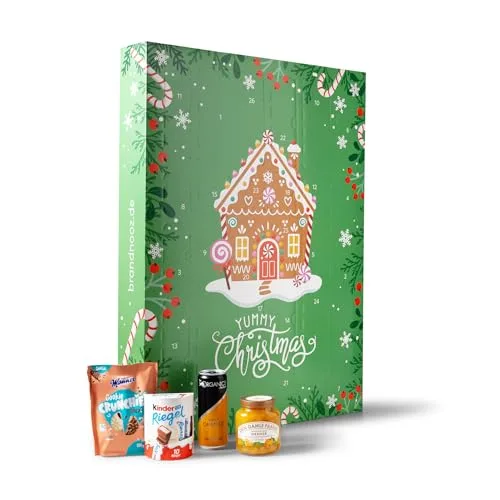 brandnooz - Adventskalender 2025 "Classic" XXL mit 26 Überraschungsmomenten - Riesen Weihnachtskalender 80 cm mit 24+2 Markenprodukten wie Ehrmann, Loacker, Lorenz, Manner etc. für Kinder & Erwachsene