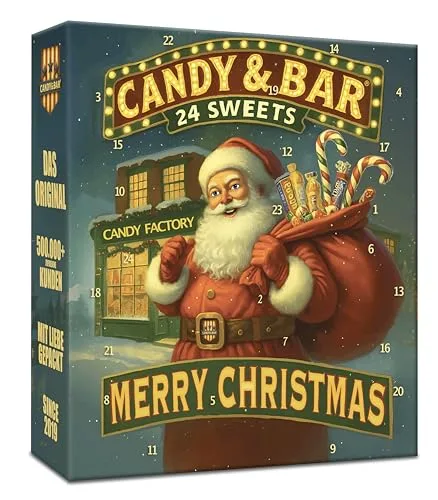 USA XXL Adventskalender 2025 | 24 verschiedene amerikanische Süßigkeiten in Originalgröße | Fast 1Kg Inhalt | Exklusive Weihnachts-Geschenkbox mit Hershey’s Schokolade & weitere Sweets | Candy & Bar ®