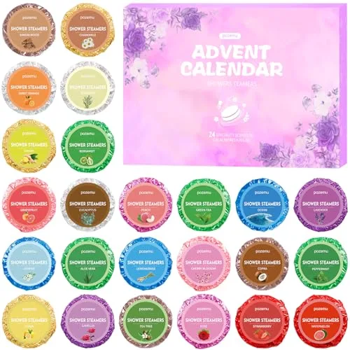 Duschbomben Adventskalender 2025 für Frauen Männer Geschenk Badebomben Alternative