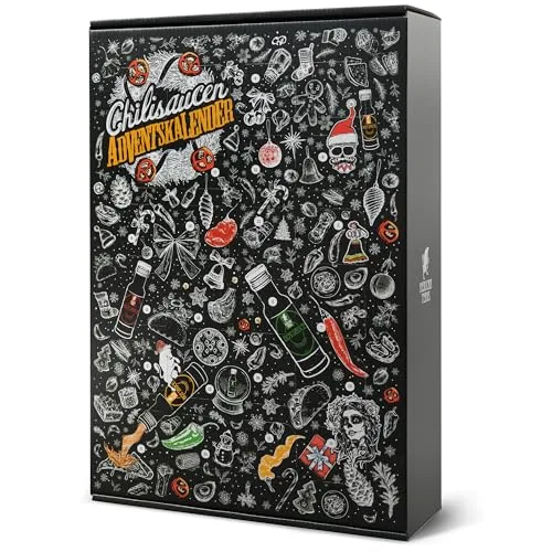 Mexican Tears - Scharfe Sauce Adventskalender mit 24 unterschiedlichen Chilisaucen in wiederverschließbaren Glasflaschen, limitierte Auflage [24x20ml Chili Sauce]