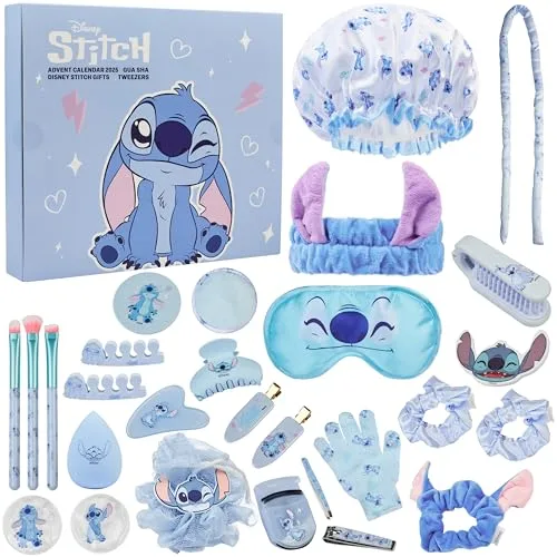 Get Trend Disney Stitch Adventskalender 2025 mit Accessoires, Beauty Produkte, Weihnachtskalender Geschenke für Frauen & Teenager Mädchen (Blau Stitch)