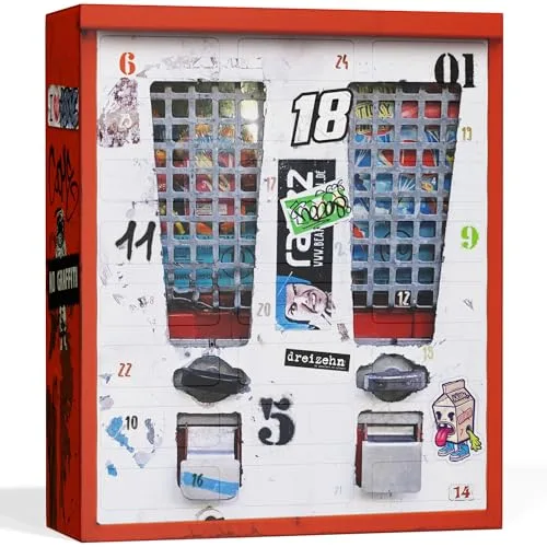 Nostalgie Adventskalender Süßigkeiten 2025 [RETRO VINTAGE] – Adventskalender Süßes naschen – Aus den 80ern, 90ern und 2000ern (24x Süßigkeiten aus der Kindheit)