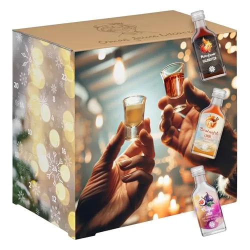 Corasol Omas Feine Liköre & Schnaps Adventskalender 2025 mit 24 Likörspezialitäten in edlen 2cl-Flaschen (480 ml)