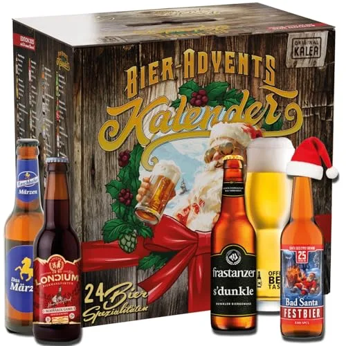 Kalea | Bier-Adventkalender | Edition Österreich | Limitierte Auflage 2025 | 24 x 0,33l Biere | inkl. Verkostungsglas | Biergeschenk zur Vorweihnachtszeit