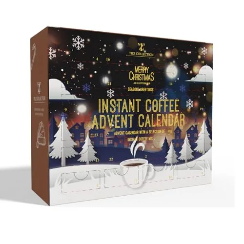 Kaffee-Adventskalender 2025 – 24 Premium Gourmet Instant kaffee Geschmacksrichtungen Geschenke für Kaffeeliebhaber Männer einzigartiger Lebensmittel-Adventskalender für Erwachsene