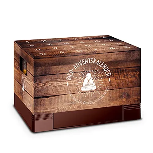 itenga Adventskalender Aufsatz für Bierkasten Männer Adventskalender zum Selber Befüllen Bieradventskalender in Holzkistenoptik