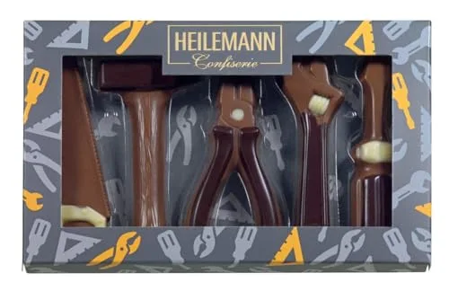 Heilemann Schoko Geschenkverpackung "Werkzeuge" Edelvollmilch 100g