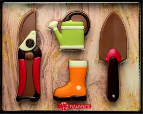 Gartenset aus Schokolade I Gartenwerkzeuge aus Schokolade I Schoko-Gärtnerpackung