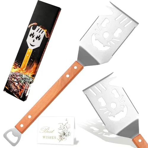 Grillspatel Für Grill, 7 in 1 Grillspachtel für Barbecue, Multifunktion Grillwerkzeug, Grillspachtel Edelstahl, 7-In-1-Grillwerkzeug Für Grill, Messer Gabel, Säge, Flaschenöffner