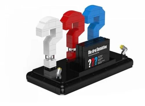 BlueBrixx Pro 108480 – Die DREI ???: 3D-Logo mit Visitenkarte aus Klemmbausteinen mit 200 Bauelementen