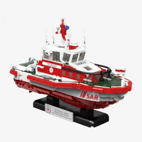 BlueBrixx Pro Seenotrettungsboot der DGzRS – Klemmbaustein-Set bestehend aus 1116 Bauelementen – Artikel-Nr. 107232 – Kompatibel mit Klemmbausteinen Anderer Hersteller