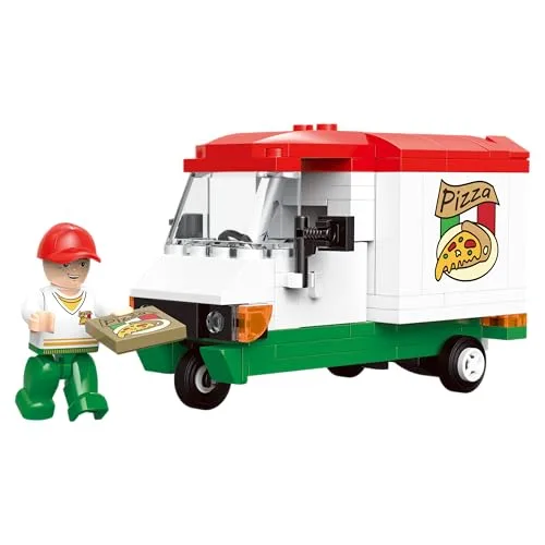 BlueBrixx Play 107743 – Pizzalieferung aus Klemmbausteinen mit 135 Bauelementen