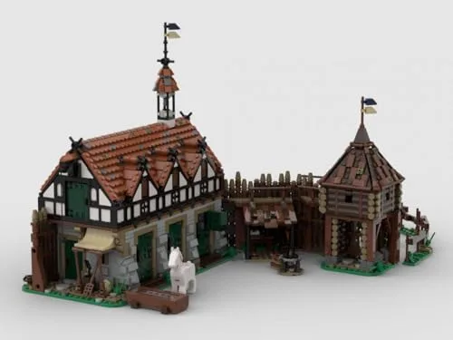 BlueBrixx Pro 108516 – Burg Blaustein: Stallungen, 3234 Klemmbausteine, Burg Blaustein Set, Geschenk für Architektur und Mittelalter Fans, Standardsteine, Bausteine der Burg Blaustein-Serie