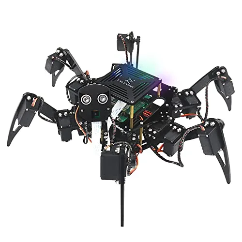 Freenove Big Hexapod Robot Kit for Raspberry Pi 5 4 B 3 B+ B A+, Walking, Self Balancing, Face Recognition, Ultrasonic Ranging, App Control, Camera, Servo (Raspberry Pi NOT Included)