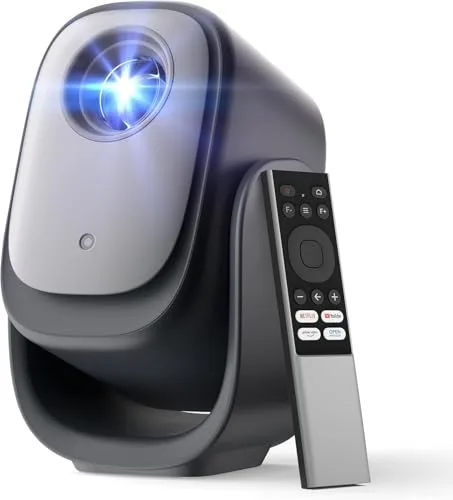 Dangbei N2 mini Smart Beamer mit Ständer, Offizielles Netflix Heimprojektor 1080P Full HD, Autofokus, Trapezkorrektur, Dolby Sound, Tragbarer Video Beamer mit WLAN und Bluetooth für Outdoor/Handy