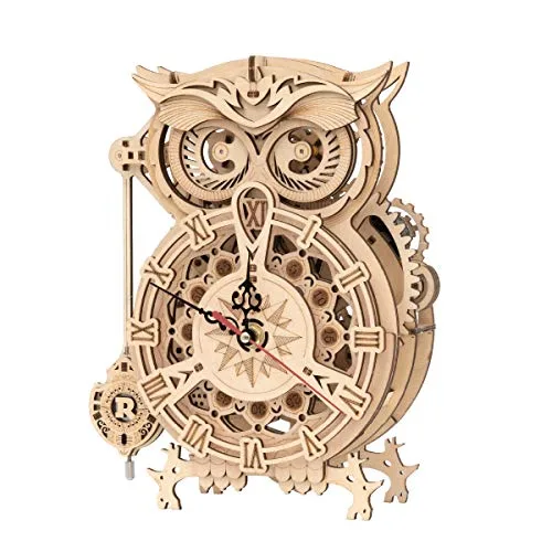 ROKR Owl Clock Modellbausatz | Holz Modellbau | 3D Holzpuzzle Erwachsene