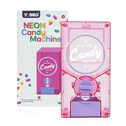 YOBRO Retro-Süßigkeitenspender, Trockenfutterautomat - Kaugummi- & Nussspender, Snackspender für Kaffeebohnen-Nüsse, Spaß-Verkaufsautomat für Zuhause oder Büro, 3+JAHRE. (hellrosa transparent)