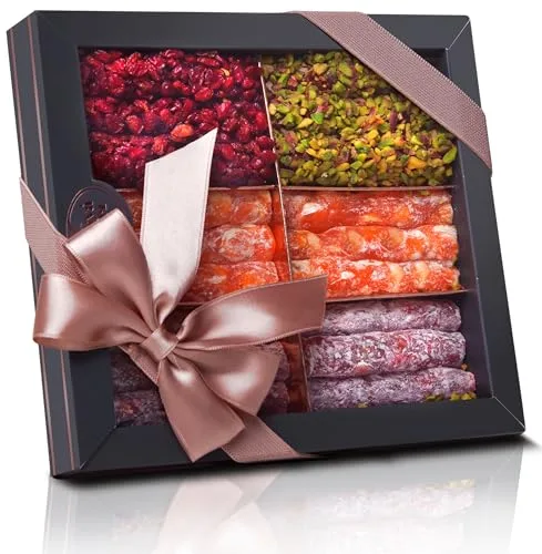 Palanci | Vegane Süßigkeiten Lokum Sticks | Türkische Süssigkeiten Mix 370 gr. | Premium Lokum seit 1870 | Turkish Delight | Vegan | Jelly Fruit mit Pistazien, Granatapfel | vegane Snacks (Klassik)