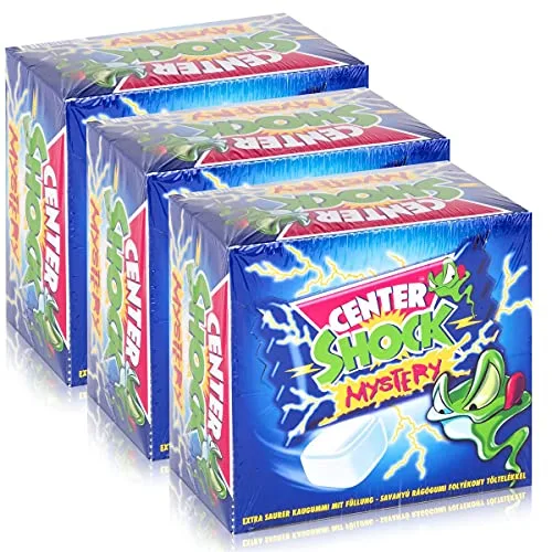 Center Shock Mystery 100 Stück - Extra saurer Kaugummi mit Füllung (3er Pack)