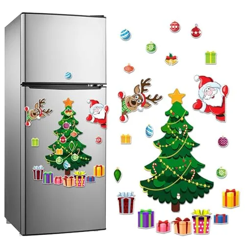Magnetic Christmas Tree for Refrigerator Decorations, Weihnachtsbaum Magnete für Kühlschrank, Weihnachtsmagnete für Kühlschrank, Weihnachten Kühlschrankmagnete Weihnachtsdekoration für Kühlschrank (A)