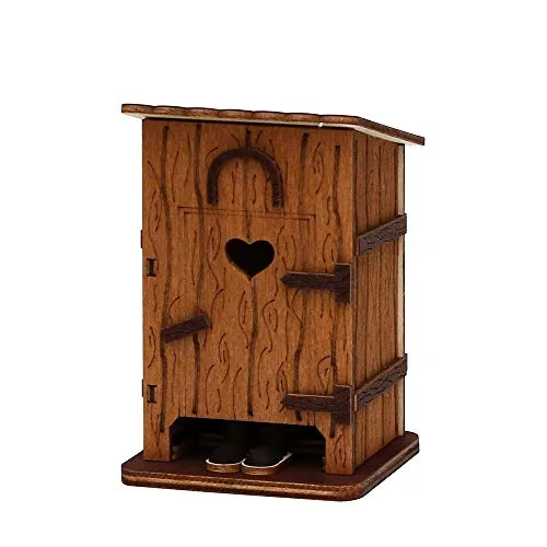 Holz Räucherhütte Stilles Örtchen, L/B/H: 7,5 x 7,5 x 11,5 cm.