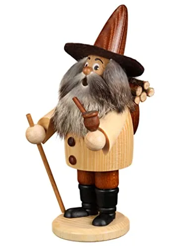 DWU Original Erzgebirgischer Räuchermann® Wichtel Holzsammler Natur #933/N