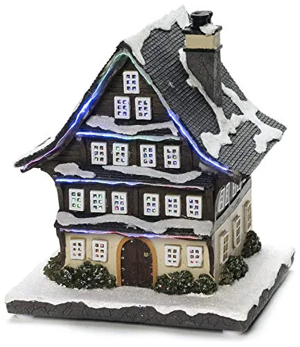 Konstsmide LED Fiberoptikhaus, Trafo- und batteriebetrieben, Multi, 4.5V Innentrafo/batteriebetrieben, Innen, 3 MulticolourDioden, schwarzes Kabel - 4230-000, Bunt