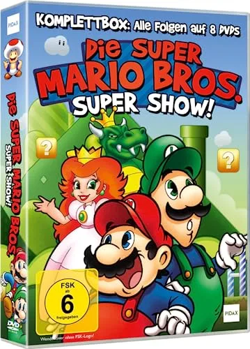 Die Super Mario Bros. Super Show! - Serien Komplettbox - Alle 52 Folgen der Animationsserie zum Videospiel - Zum Kino-Film in Sammler-Box - Mit Mario, Luigi, Bowser und Peach [8 DVDs]