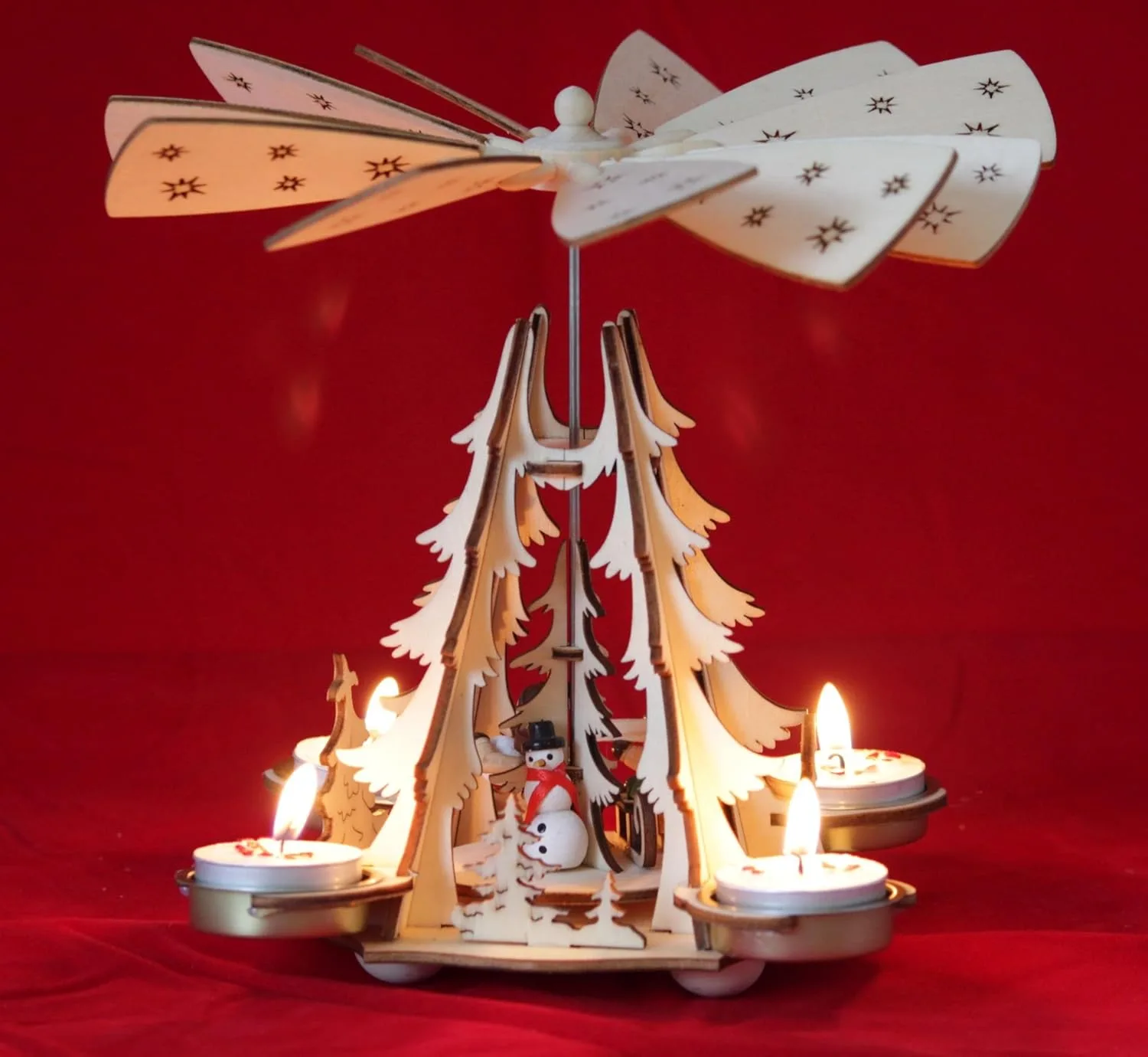 Wichtelstube-Kollektion Weihnachtspyramide Winterkinder Pyramide f. Teelichter Weihnachten