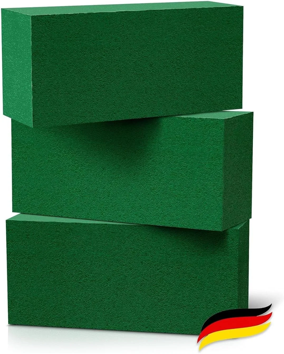 FLORALY 3x Steckschaum Nasssteckschaum | Premium Blumensteckschaum Made in Germany 22x11x8 | Universelle Steckmasse Steckschwamm Steckziegel kompostierbar f. Blumen-Gestecke z. Basteln Feiern Hochzeit