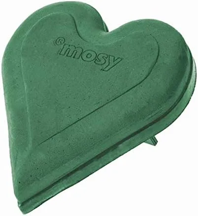 mosy Steckschaum-Herz 30 cm, m. STAENDER, Steckmasse, Blumen-Gestecke, Tisch-Deko, Frischblumen, Hochzeit, stehend