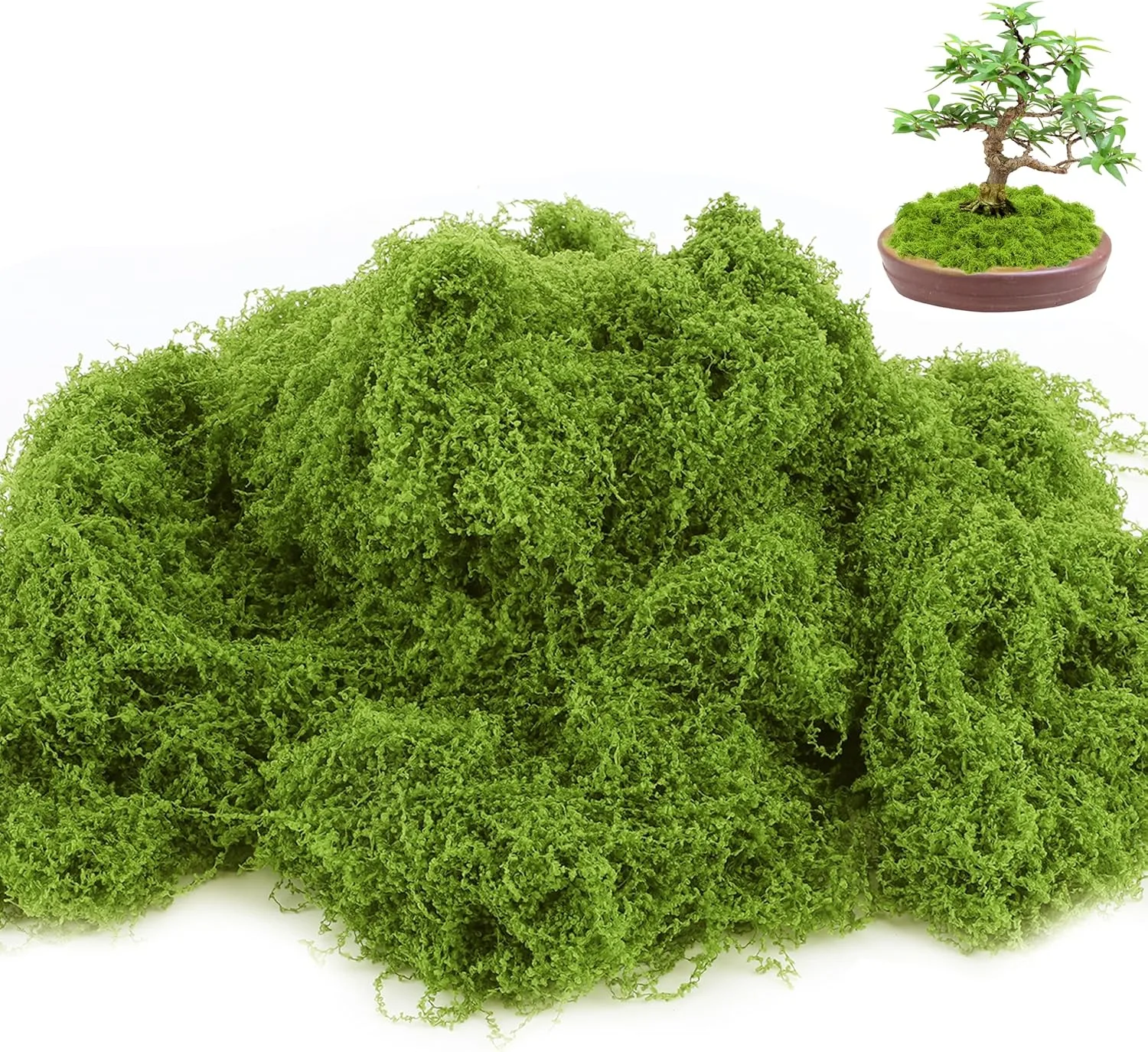 BREANIFULL 200g Künstliches Moos Kunstmoos zum Basteln Fake Plants Craft Kunst Moos Kunst für Aesthetic Deko Bastelmoos Dekomoos für Modellbau Weihnachten (Hellgrün)