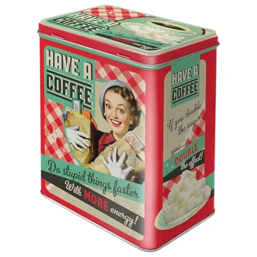 Nostalgic-Art Retro Vorratsdose L, 3 l, Have A Coffee – Geschenk-Idee für Kaffee-Fans, Große Kaffee-Dose aus Blech, Vintage Design, Kaffee-Deko