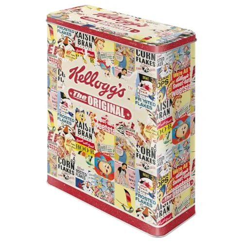 Nostalgic-Art Retro Vorratsdose XL, Kellogg's The Original Collage – Geschenk-Idee für die Küche, Aufbewahrungsbox für Cornflakes, Vintage-Design, 4 l