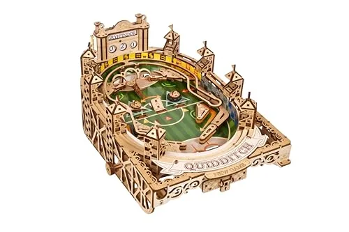 Ugears Quidditch Flipperautomat 3D Puzzle - Harry Potter 3D Holzpuzzle für Erwachsene - DIY Kit mit funktionierenden Flippern - Mechanische Holzmodell-Bausätze
