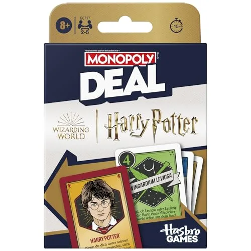Monopoly Deal: Harry Potter Kartenspiel - Deutsche Fassung, Familienspiel für Fans der Wizarding World und von Zauberei, für 2 bis 5 Spieler ab 8 Jahren