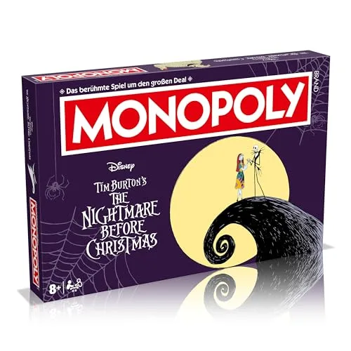 Winning Moves Monopoly Nightmare Before X-Mas Edition - Monopoly Spiel für Fans - Familienspiele Strategie Brettspiele Nightmare Before X-Mas - 2+ Spieler ab 8+ Jahren - Deutsch