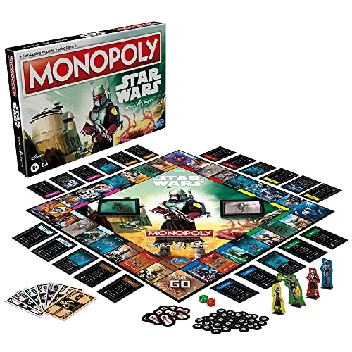 Hasbro Monopoly: Star Wars Boba Fett Edition Brettspiel für Kinder ab 8 Jahren ENGLISCHE Version