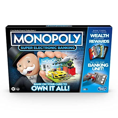 Monopoly Ultimate Rewards Board Game; Electronic Banking Unit; Choose Your Rewards; Cashless Gameplay; Tap Technology; for Ages 8 and Up