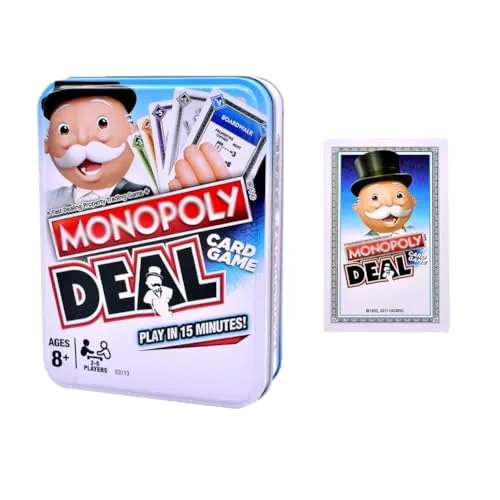 Brettspiele Monopolly-Deal Kartenspiel Schnelles Spiel Monopoly-Deal Kartenspiel für Kinder und Familien mit 110 Karten Familien Spielablauf, ab 8Jahren(C)
