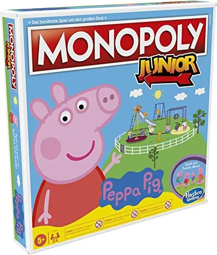 Monopoly Junior: Peppa Pig Edition, Brettspiel für 2 – 4 Spieler, Indoorspiel für Kinder ab 5 Jahren
