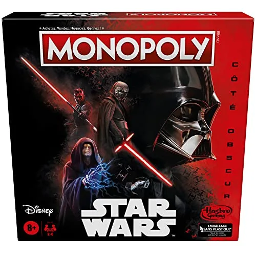 Monopoly Spiel Disney-Star-Wars-Edition, dunkle Seite, Familienbrettspiel für Kinder ab 8 Jahren, Star-Wars-Geschenk